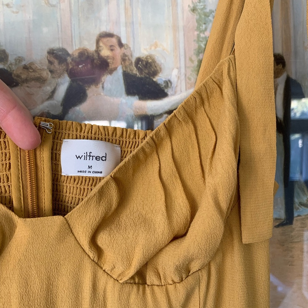 SOLD. Aritzia Wilfred Free Cammy Dress Cairo Gold - Picture 8 of 8